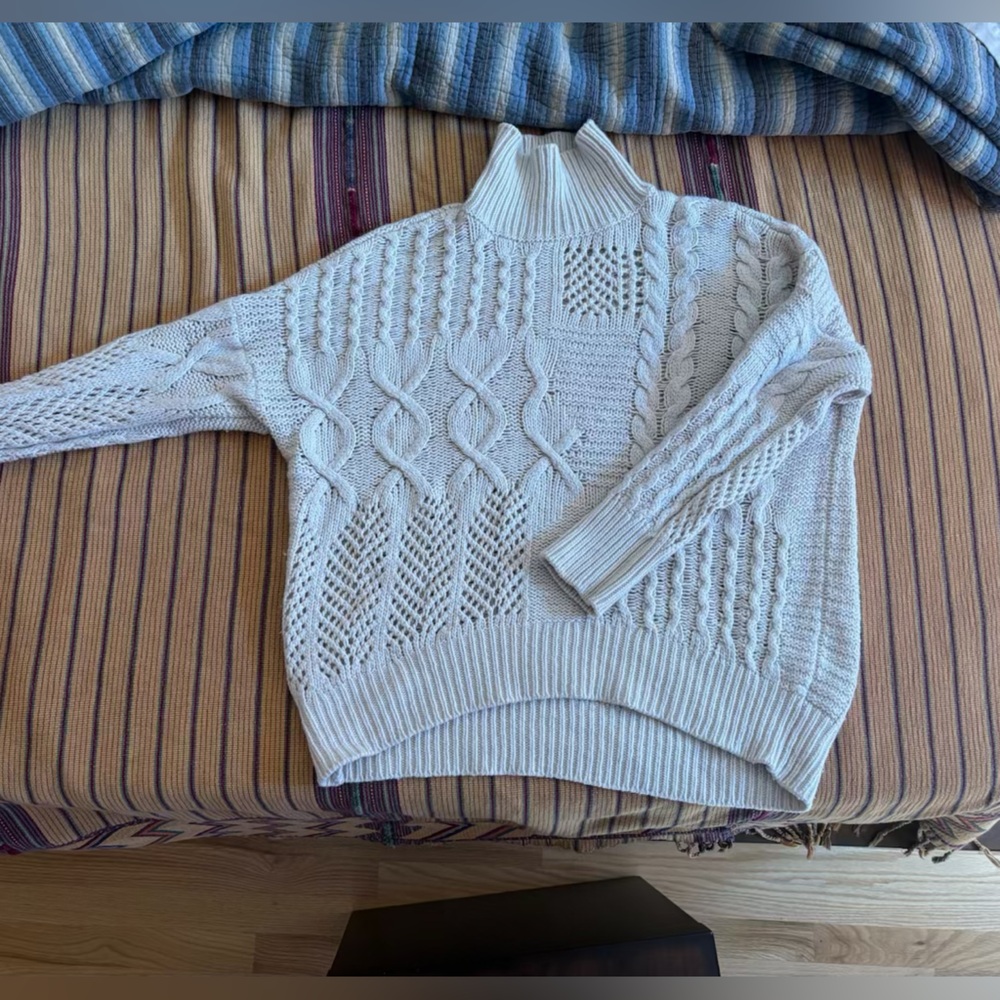Athleta Wool Cashmere Knit Sweater in Cream